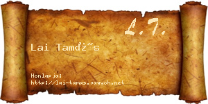 Lai Tamás névjegykártya